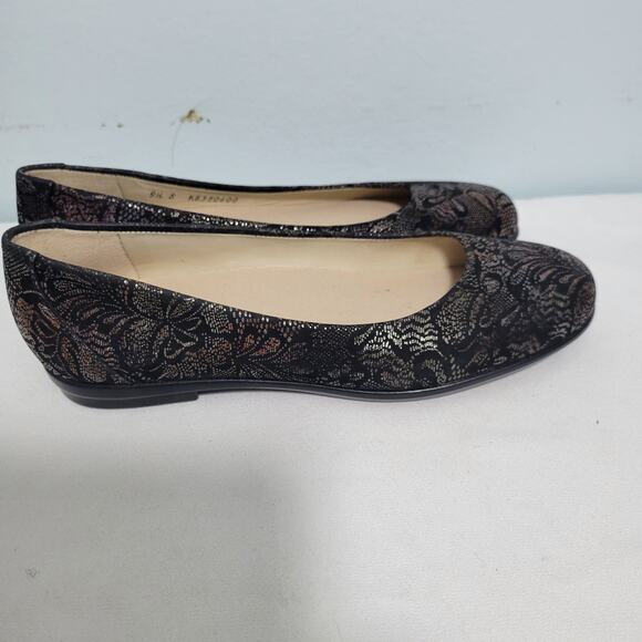 SAS Scenic Ballet Flat In Black With Brown Lace Leather Size 9.5 121725-2823 - Picture 4 of 7